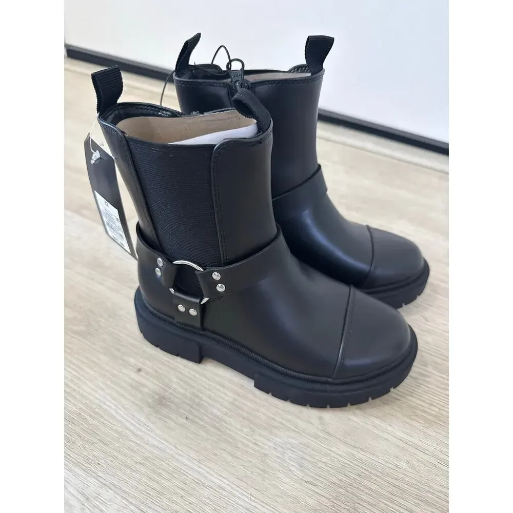 Art Class Crosby Harness Moto Boots Black Western Biker Boots Youth 13 Big Kids